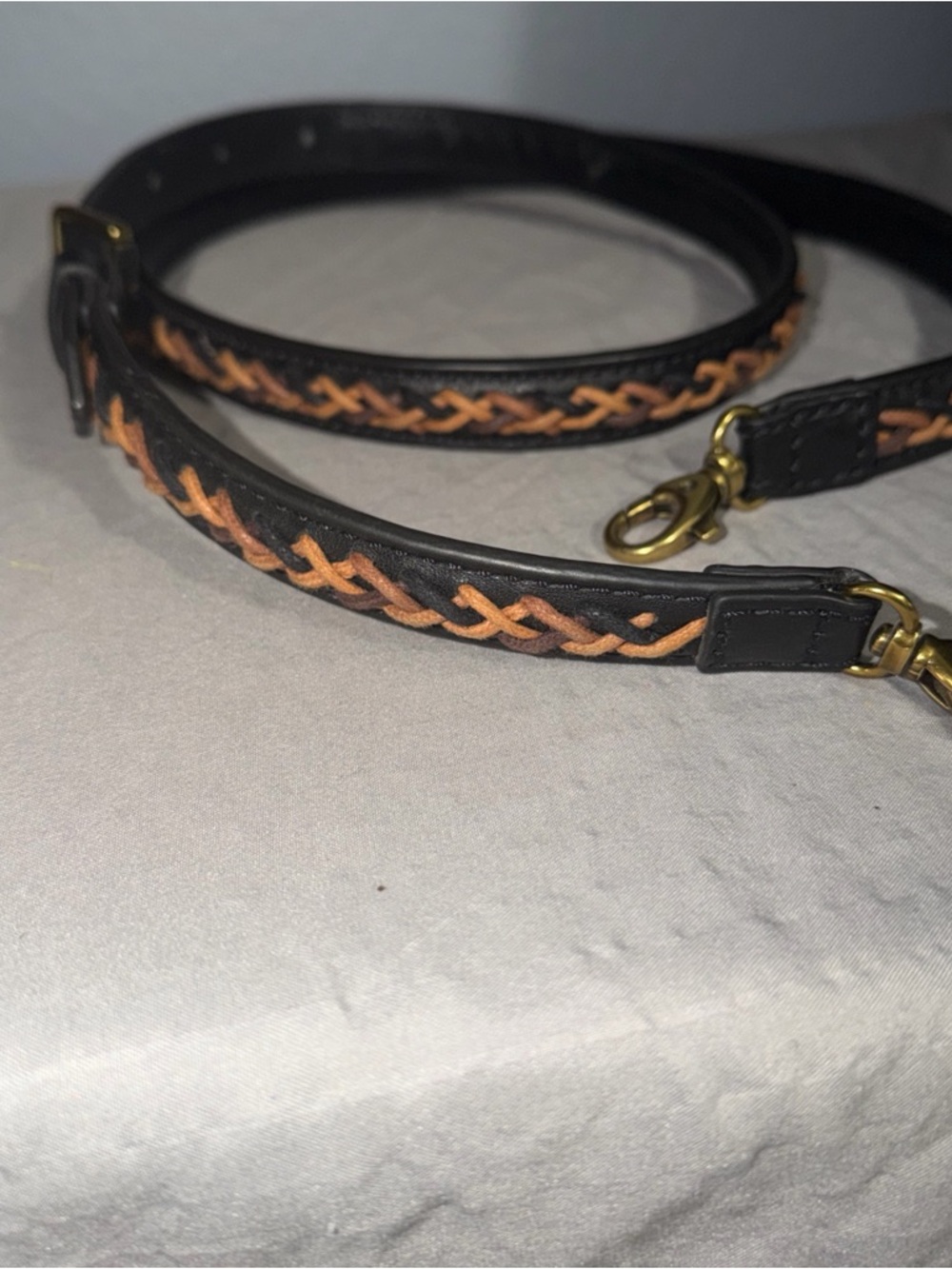 Fossil Braided BROWN LEATHER Crossbody Replacement Strap